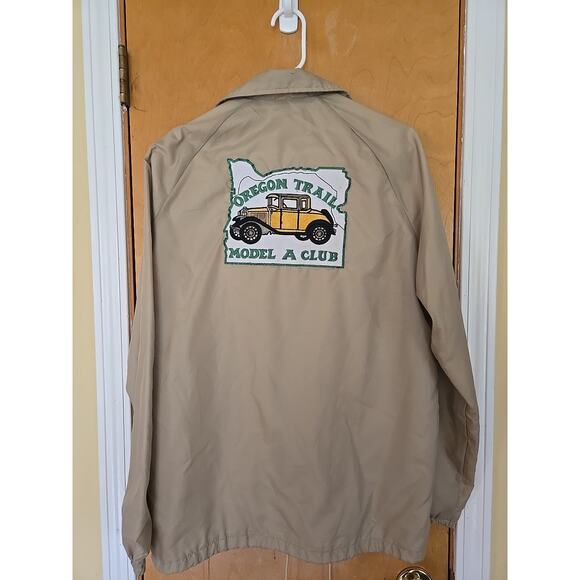 Model A FORD Club Of America Vintage Jacket Beige Nylon - Oregon- Medium - Picture 2 of 6